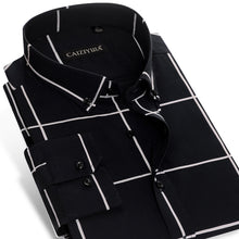 Load image into Gallery viewer, Men's Long-Sleeve Bold Check Plaid Button-Down Shirt No-pocket Non-Iron Comfortable Soft 100 Percent Cotton Slim-fit Dress Shirt