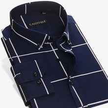 Load image into Gallery viewer, Men's Long-Sleeve Bold Check Plaid Button-Down Shirt No-pocket Non-Iron Comfortable Soft 100 Percent Cotton Slim-fit Dress Shirt