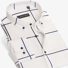 Load image into Gallery viewer, Men's Long-Sleeve Bold Check Plaid Button-Down Shirt No-pocket Non-Iron Comfortable Soft 100 Percent Cotton Slim-fit Dress Shirt