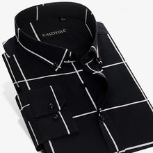 Load image into Gallery viewer, Men's Long-Sleeve Bold Check Plaid Button-Down Shirt No-pocket Non-Iron Comfortable Soft 100 Percent Cotton Slim-fit Dress Shirt