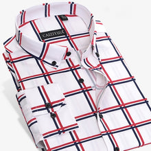 Load image into Gallery viewer, Men's Long-Sleeve Bold Check Plaid Button-Down Shirt No-pocket Non-Iron Comfortable Soft 100 Percent Cotton Slim-fit Dress Shirt