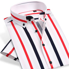 Load image into Gallery viewer, Men's Slim Fit Cotton Bold Stripe Pattern Dress Shirt Smart Casual Short Sleeve Comfortable Breathable Thin Button-down Shirts