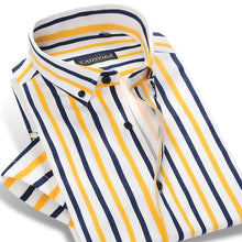 Load image into Gallery viewer, Men's Slim Fit Cotton Bold Stripe Pattern Dress Shirt Smart Casual Short Sleeve Comfortable Breathable Thin Button-down Shirts