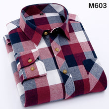 Load image into Gallery viewer, Red Flannel Plaid Shirt Men 2019 Fashion Dress Men shirt Casual Warm Soft Long Sleeve Shirts camiseta masculina chemise homme