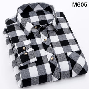 Red Flannel Plaid Shirt Men 2019 Fashion Dress Men shirt Casual Warm Soft Long Sleeve Shirts camiseta masculina chemise homme