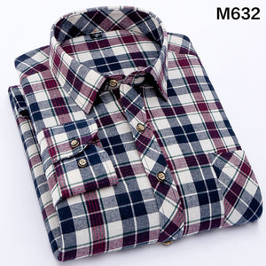 Red Flannel Plaid Shirt Men 2019 Fashion Dress Men shirt Casual Warm Soft Long Sleeve Shirts camiseta masculina chemise homme