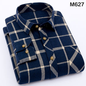 Red Flannel Plaid Shirt Men 2019 Fashion Dress Men shirt Casual Warm Soft Long Sleeve Shirts camiseta masculina chemise homme