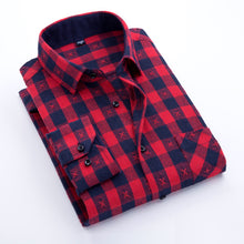 Load image into Gallery viewer, Men&#39;s Standard-fit Check Plaid Soft-brushed Shirt Patch Chest Pocket Comfortable Casual Checkered Work Tops Long SLeeve Shirts