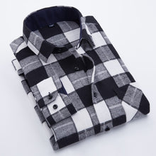 Load image into Gallery viewer, Men&#39;s Standard-fit Check Plaid Soft-brushed Shirt Patch Chest Pocket Comfortable Casual Checkered Work Tops Long SLeeve Shirts