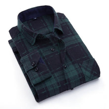 Load image into Gallery viewer, Men's Standard-fit Check Plaid Soft-brushed Shirt Patch Chest Pocket Comfortable Casual Checkered Work Tops Long SLeeve Shirts
