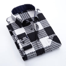 Load image into Gallery viewer, Men's Standard-fit Check Plaid Soft-brushed Shirt Patch Chest Pocket Comfortable Casual Checkered Work Tops Long SLeeve Shirts
