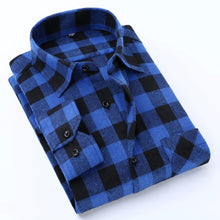 Load image into Gallery viewer, Men's Standard-fit Check Plaid Soft-brushed Shirt Patch Chest Pocket Comfortable Casual Checkered Work Tops Long SLeeve Shirts