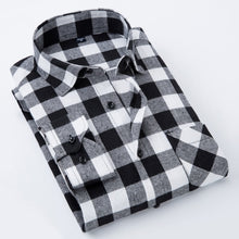 Load image into Gallery viewer, Men's Standard-fit Check Plaid Soft-brushed Shirt Patch Chest Pocket Comfortable Casual Checkered Work Tops Long SLeeve Shirts