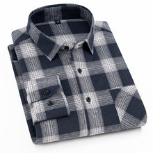 Load image into Gallery viewer, Men's Standard-fit Check Plaid Soft-brushed Shirt Patch Chest Pocket Comfortable Casual Checkered Work Tops Long SLeeve Shirts