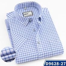 Load image into Gallery viewer, Mens 100% Cotton plaid Casual Shirt Fashion man Shirt short sleeve Oxford Shirts Brand Mens Dress Shirt Summer