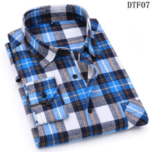 Load image into Gallery viewer, Men Flannel Plaid Shirt 100% Cotton 2019 Spring Autumn Casual Long Sleeve Shirt Soft Comfort Slim Fit Styles Brand Man Plus Size