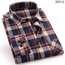 Load image into Gallery viewer, Men Flannel Plaid Shirt 100% Cotton 2019 Spring Autumn Casual Long Sleeve Shirt Soft Comfort Slim Fit Styles Brand Man Plus Size