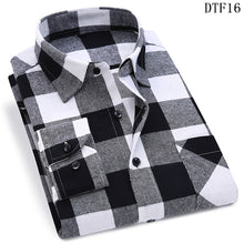 Load image into Gallery viewer, Men Flannel Plaid Shirt 100% Cotton 2019 Spring Autumn Casual Long Sleeve Shirt Soft Comfort Slim Fit Styles Brand Man Plus Size