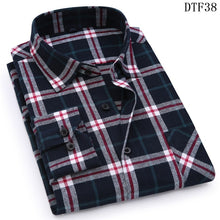 Load image into Gallery viewer, Men Flannel Plaid Shirt 100% Cotton 2019 Spring Autumn Casual Long Sleeve Shirt Soft Comfort Slim Fit Styles Brand Man Plus Size